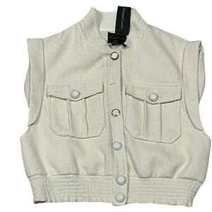 Christian Lacroix tweed cargo vest . Boucle Sparkly Tweed vest Medium Blazer